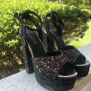 Sparkly Chunky Heel